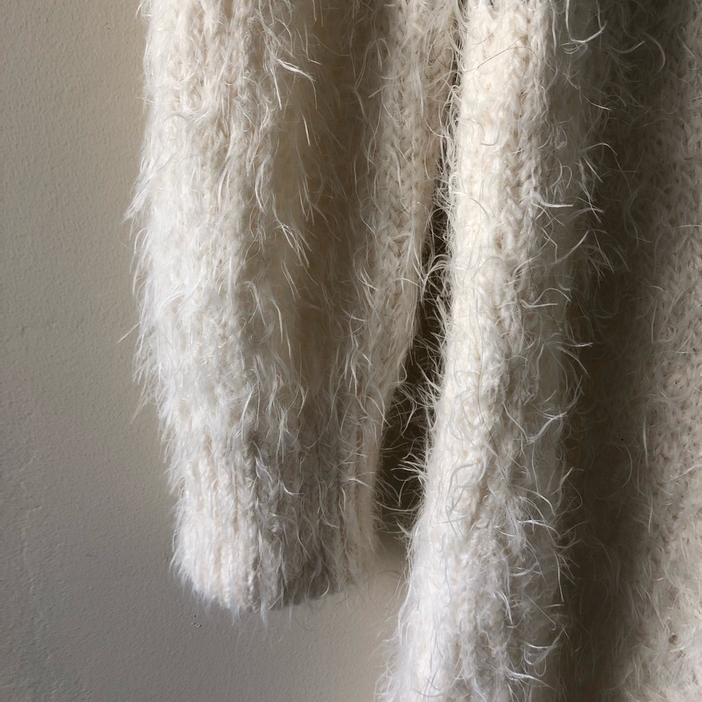 Anthropologie Gray and Cream Cowl Neck Sweater - Picture 13 of 15